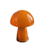 Simple Orange Cute Mushroom Glass Modern Table Lamp Image - 5