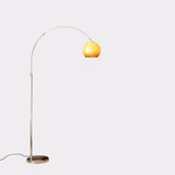 Simple Orange Dome Adjustable Chrome Arch Floor Lamp Image - 5