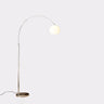 Simple Orange Dome Adjustable Chrome Arch Floor Lamp Image - 7