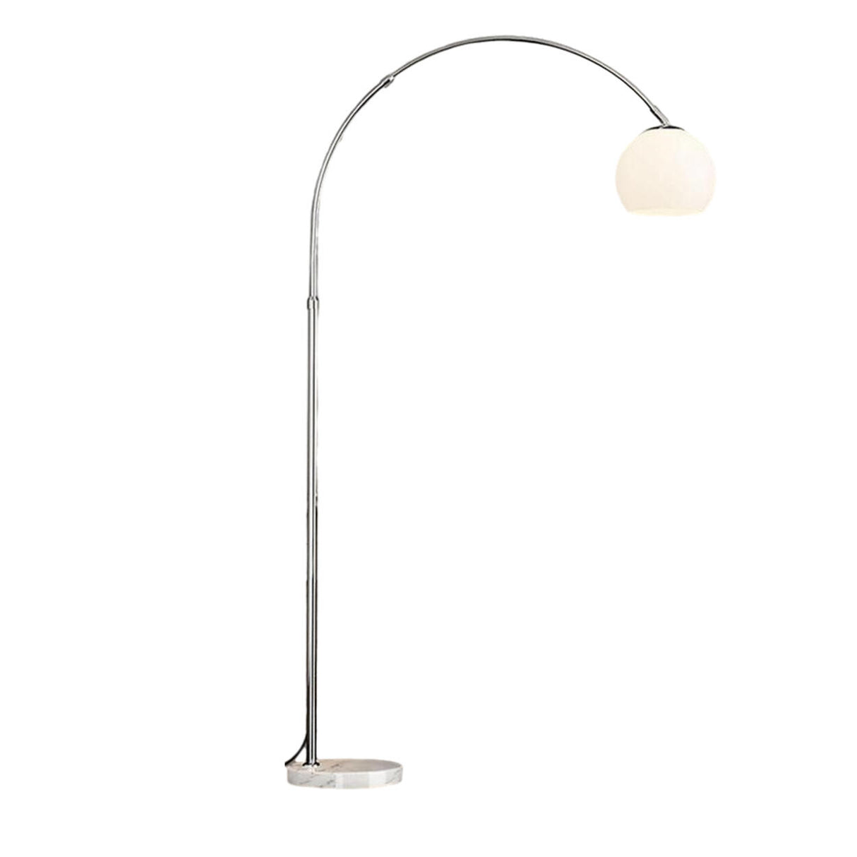 Simple Orange Dome Adjustable Chrome Arch Floor Lamp Image - 9