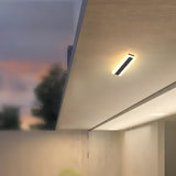 Simple Outdoor Black Linear LED Flush Mount Light Image - 2