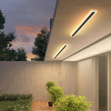 Simple Outdoor Black Linear LED Flush Mount Light Image - 6