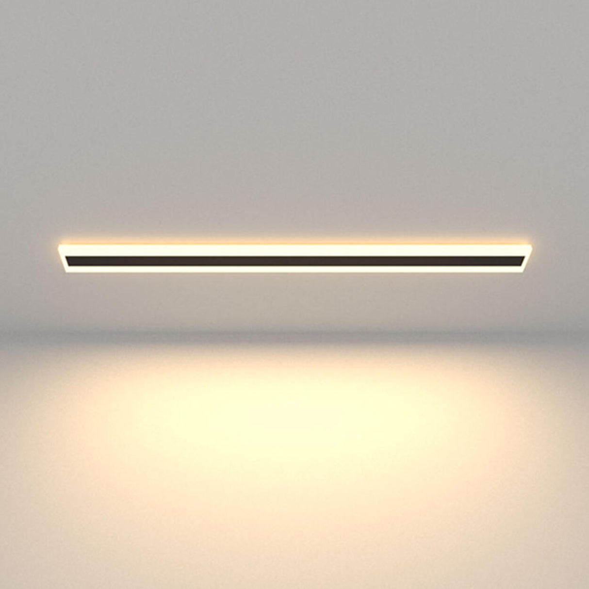 Simple Outdoor Black Linear LED Flush Mount Light Image - 9