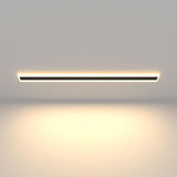 Simple Outdoor Black Linear LED Flush Mount Light Image - 9