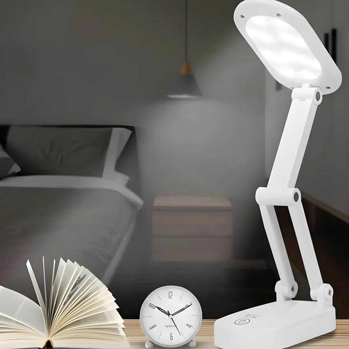 Simple Oval Folding USB Touch Control Study Table Lamp Image - 10