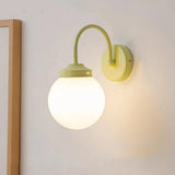 Simple Pastel Green Globe Glass Shade Wall Sconce Image - 4