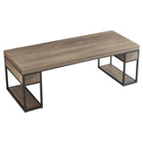 Simple Pine Wood Rectangle Iron Sled Double Gaming Desk Image - 10