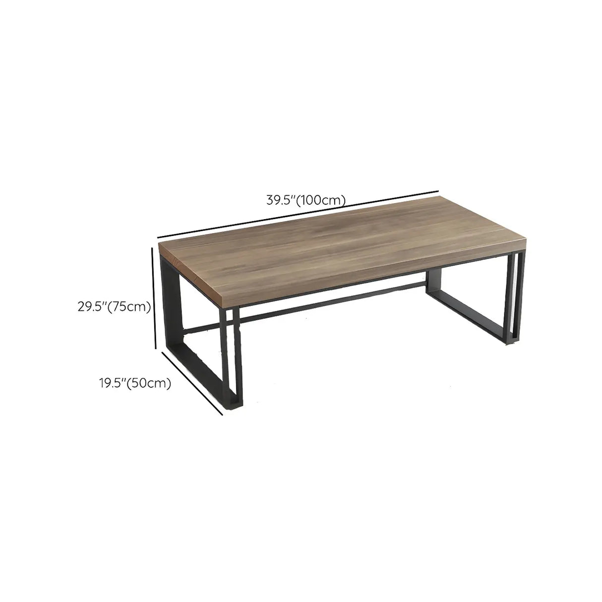 Simple Pine Wood Rectangle Iron Sled Double Gaming Desk Image - 26