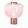 Simple Pink Geometric Glass Metal  Base Table Lamp Image - 7