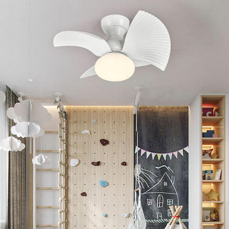 Simple Pleated 3 Blade Ceiling Fan with LED Light Image - 1