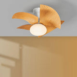 Simple Pleated 3 Blade Ceiling Fan with LED Light Image - 11