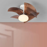 Simple Pleated 3 Blade Ceiling Fan with LED Light Image - 13