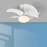 Simple Pleated 3 Blade Ceiling Fan with LED Light Image - 15