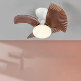 Simple Pleated 3 Blade Ceiling Fan with LED Light Image - 5