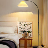 Simple Pleated Adjustable Arched Bedroom Floor Lamp Image - 1