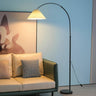 Simple Pleated Shade Adjustable Gold Arched Floor Lamp Image - 3