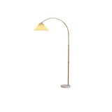 Simple Pleated Shade Adjustable Gold Arched Floor Lamp Image - 6