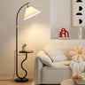 Simple Pleated Shade Curved Side Table Floor Lamp Image - 7