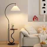 Simple Pleated Shade Curved Side Table Floor Lamp Image - 8