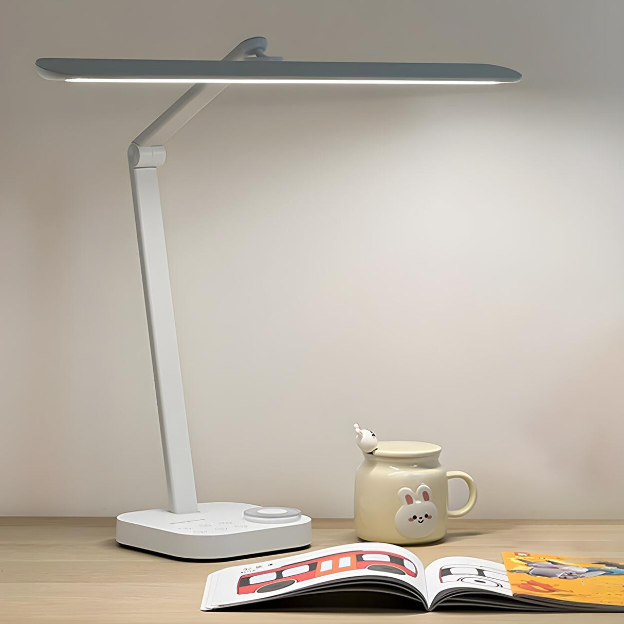 Simple Plug-In Linear Metal Shade Modern Table Lamp Image - 6