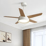 Simple Polished 5-Wood Blade Ceiling Fan with Light Image - 1