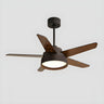 Simple Polished 5-Wood Blade Ceiling Fan with Light Image - 7