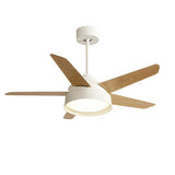 Simple Polished 5-Wood Blade Ceiling Fan with Light Image - 9