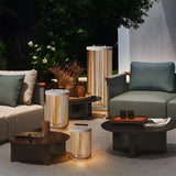 Simple Portable Bamboo Cylindrical Outdoor Table Lamp Image - 11