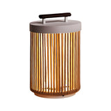 Simple Portable Bamboo Cylindrical Outdoor Table Lamp Image - 3