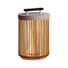 Simple Portable Bamboo Cylindrical Outdoor Table Lamp Image - 3