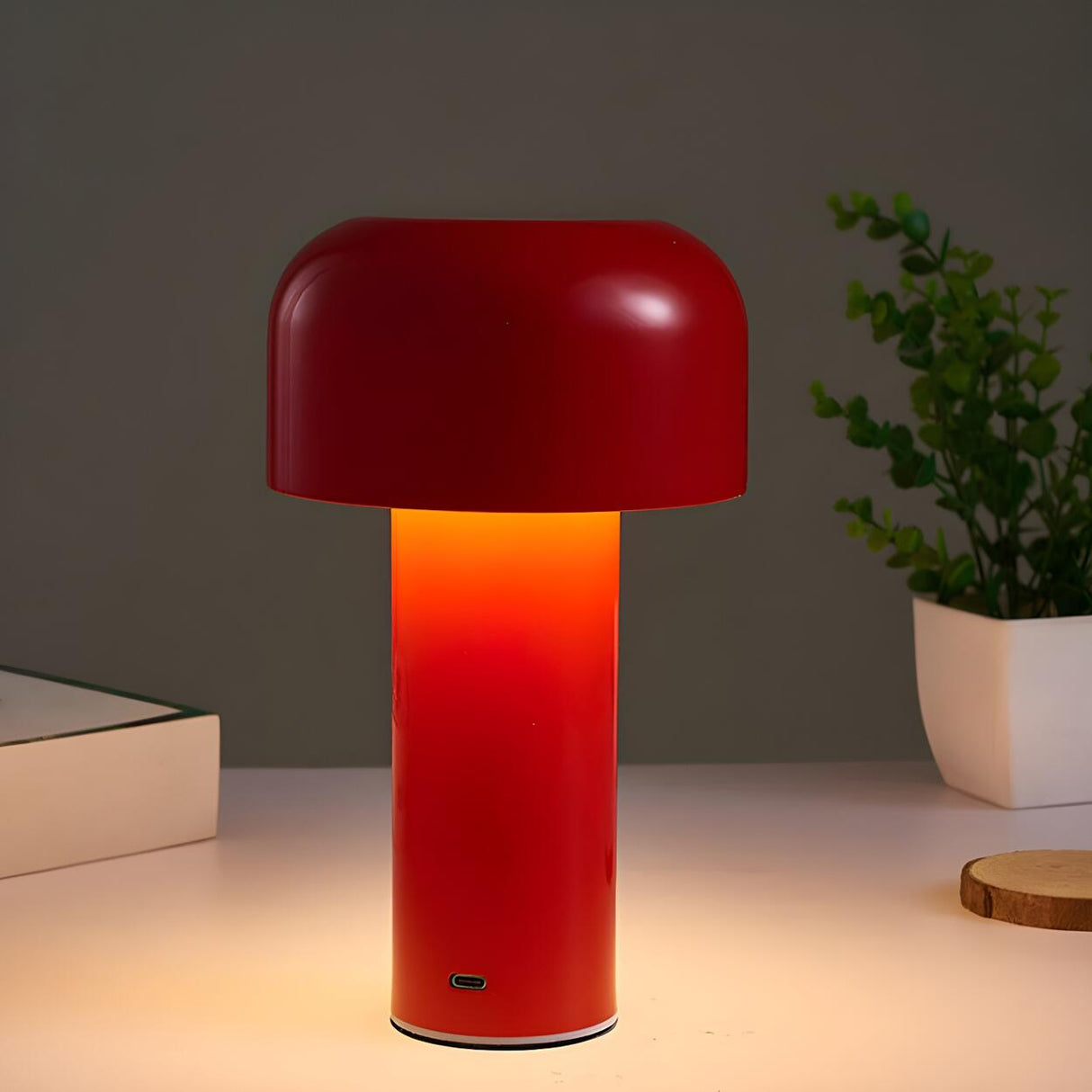 Simple Rechargeable Geometric Column LED Table Lamp Image - 15