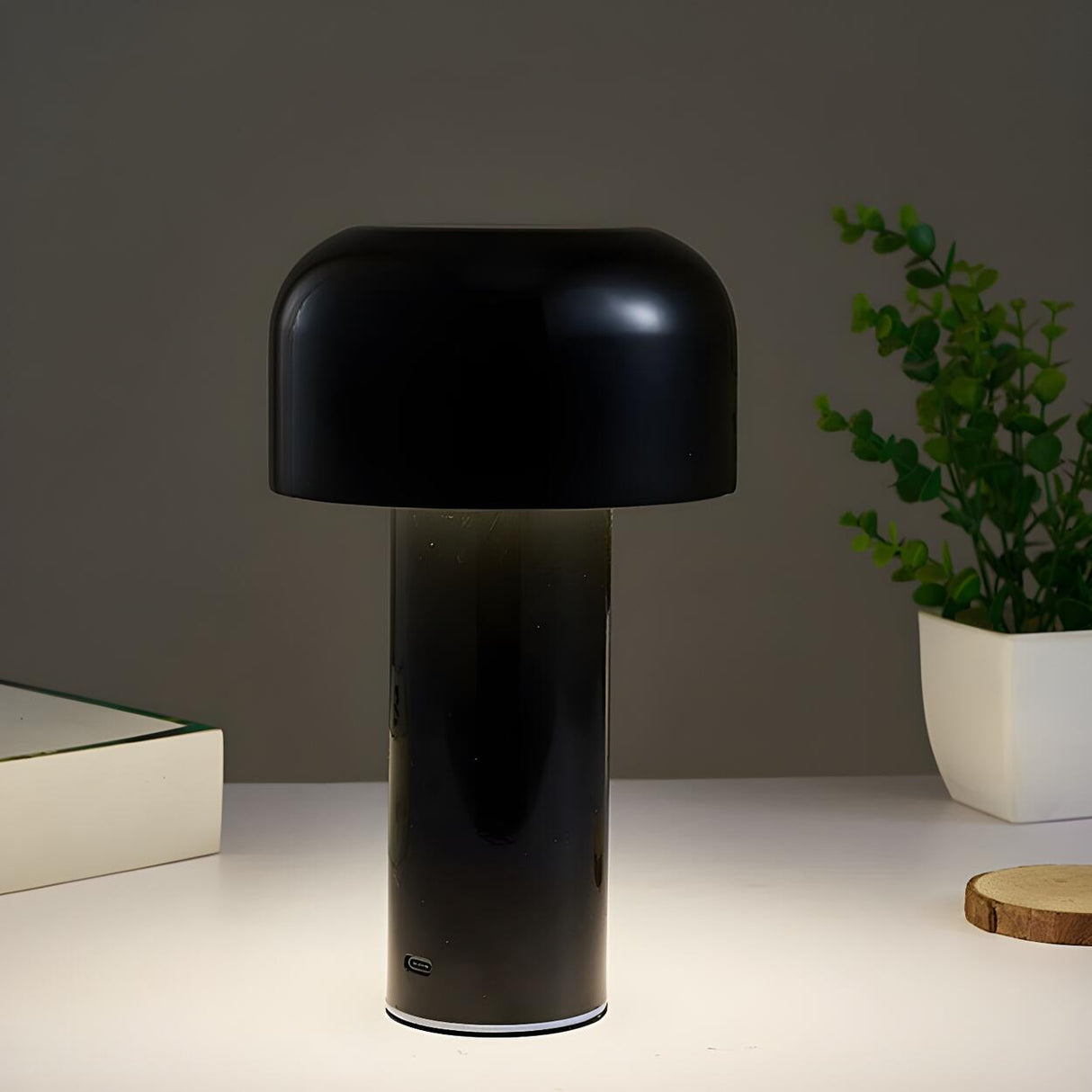 Simple Rechargeable Geometric Column LED Table Lamp Image - 16