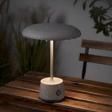 Simple Rechargeable Gray Round Shade Modern Table Lamp Image - 12