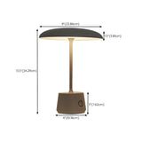 Simple Rechargeable Gray Round Shade Modern Table Lamp #size