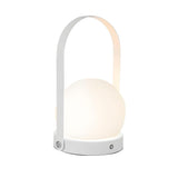 Simple Rechargeable Portable White Glass Table Lamp Image - 6