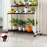 Simple Rectangle 3 Tiers Metal Sliding Plant Stand Black Image - 13