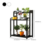 Simple Rectangle 3 Tiers Metal Sliding Plant Stand Black #size