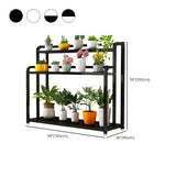 Simple Rectangle 3 Tiers Metal Sliding Plant Stand Black Image - 22