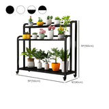 Simple Rectangle 3 Tiers Metal Sliding Plant Stand Black Image - 23