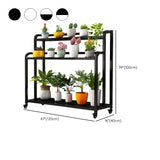 Simple Rectangle 3 Tiers Metal Sliding Plant Stand Black Image - 25