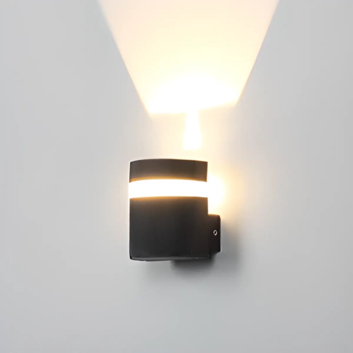 Simple Rectangle Black Glass Outdoor Wall Light 2 Bulbs Image - 13