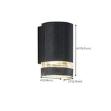 Simple Rectangle Black Glass Outdoor Wall Light 2 Bulbs #size