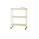 Simple Rectangle Metal Plant Stand Beige with Wheels Image - 9