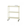 Simple Rectangle Metal Plant Stand Beige with Wheels Image - 9