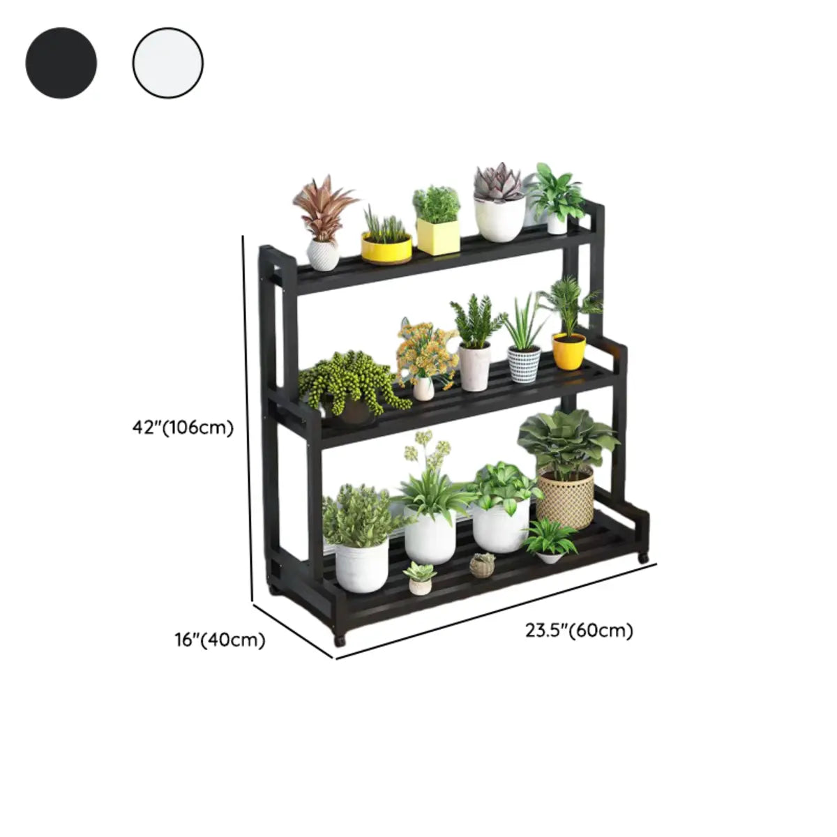 Simple Rectangle Tiered Sliding Crate Plant Stand White Image - 18