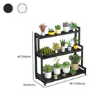 Simple Rectangle Tiered Sliding Crate Plant Stand White Image - 20