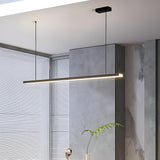 Simple Rectangular Adjustable Island Hanging Light Image - 1