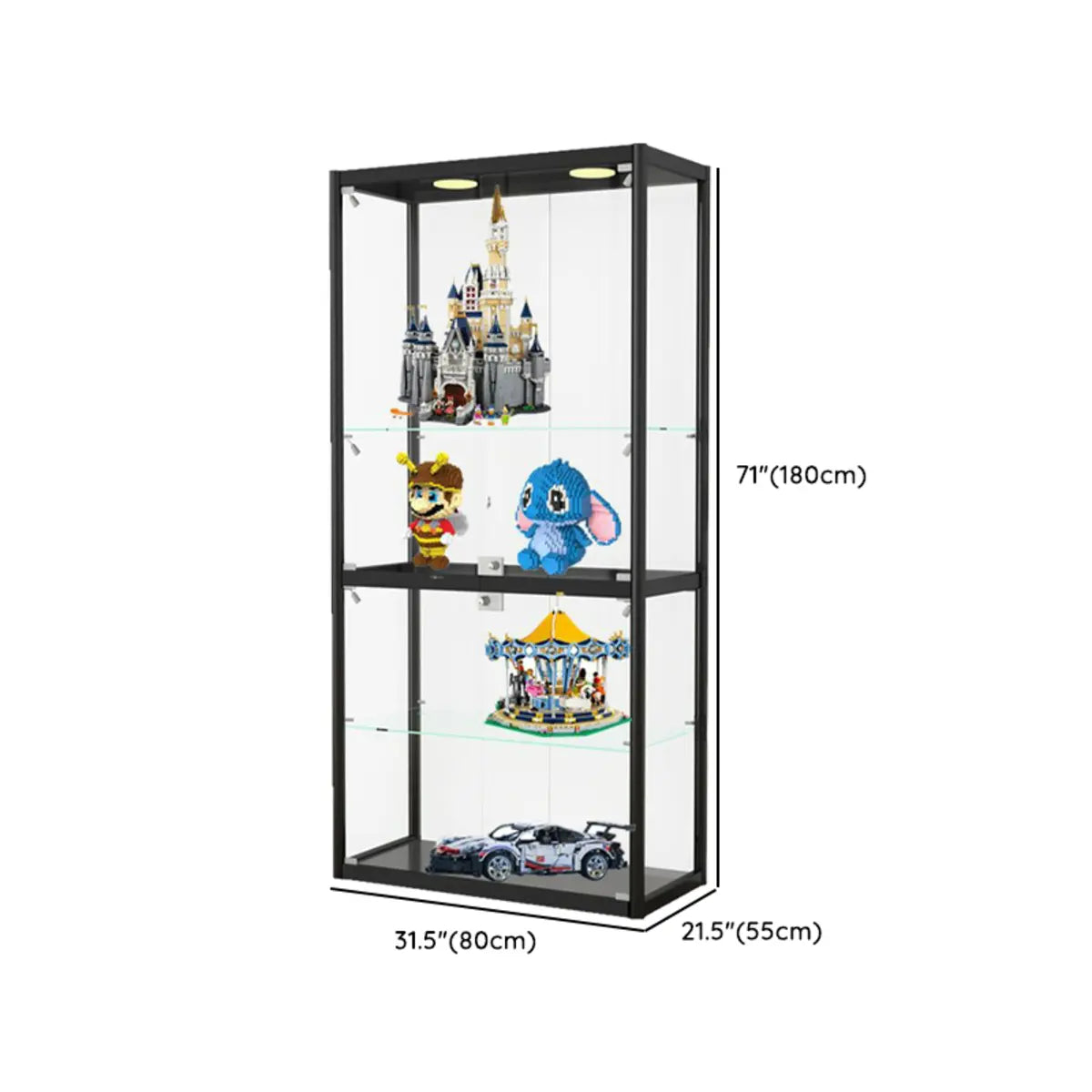 Simple Rectangular Clear Glass Floor Display Cabinet Image - 16