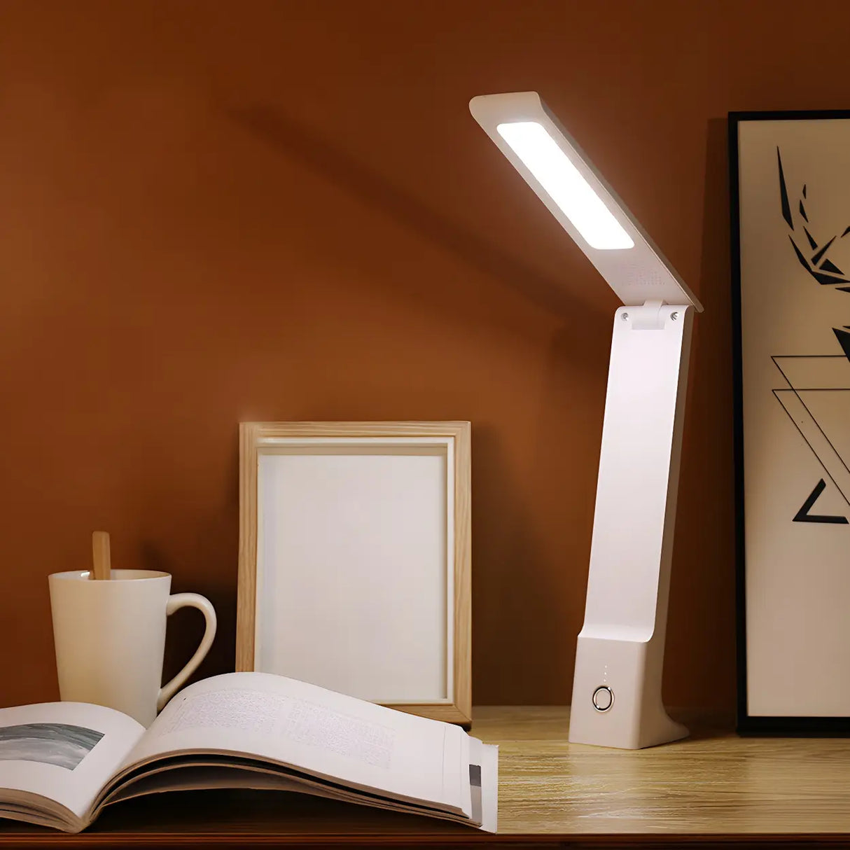 Simple Rectangular Foldable USB Reading Desk Lamp Image - 3