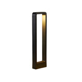 Simple Rectangular Frame Metal Outdoor Pathway Lamp Image - 11